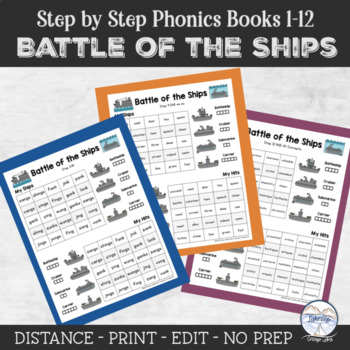 Preview of Reading System Steps 1-12 Ship Battle Phonics Game