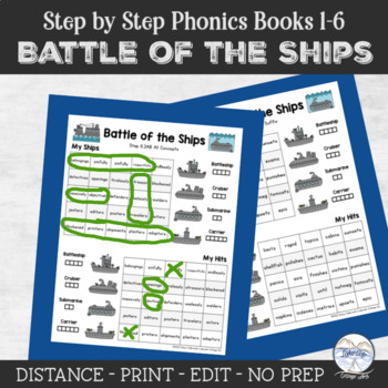 Preview of Reading System Steps 1-6 Ship Battle Phonics Game