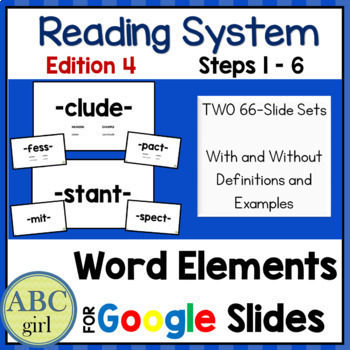 Preview of Reading System Steps 1-6  Word Elements for Google Slides