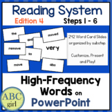 Reading System Steps 1 to 6 PowerPoint High Frequency Word Cards