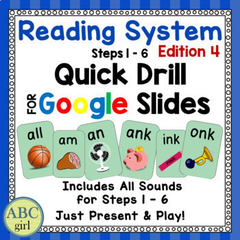 Preview of Reading System Steps 1 to 6 Quick Drill for Google Slides