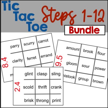 Preview of Reading System Tic-Tac-Toe Bundle for Steps 1-12