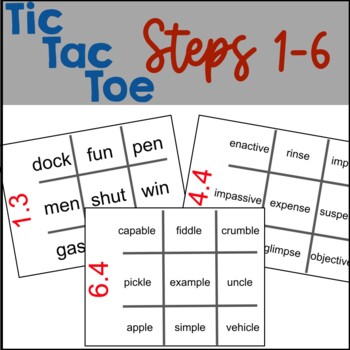 Preview of Reading System Tic-Tac-Toe for Steps 1-6, 4th Edition