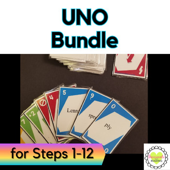 Preview of Reading System UNO Phonics Card Game Bundle for Steps 1-12