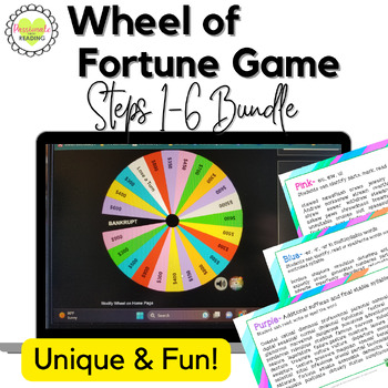 Preview of Reading System Wheel of Fortune Phonics Game Bundle for Steps 1-6 A Fun Review!