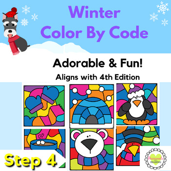 Preview of Reading System No Prep Winter Color By Code Step 4 (VCE words)- A Fun Review!