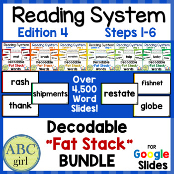 Preview of Reading System Word Card Bundle Steps 1 to 6 for Google Slides