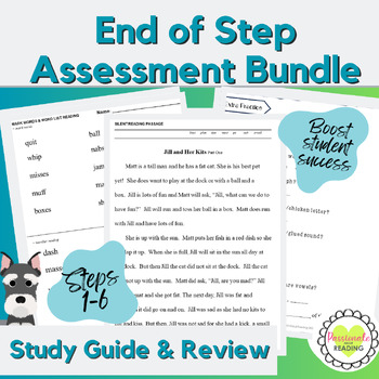 Preview of Reading System Zero Prep End of Step Assessment Study Guide Bundle for Steps 1-6