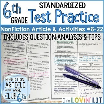 Preview of Reading TEST PREP: 6th Grade Reading Informational Text TEST PRACTICE