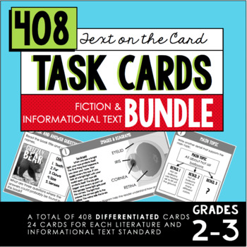 Preview of Reading Task Card BUNDLE (2nd-3rd Grade Fiction & Informational Text)