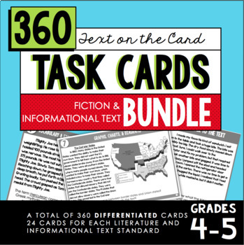 Preview of Reading Task Card BUNDLE (4th-5th Grade Fiction & Informational Text)