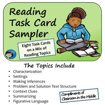 Preview of Reading Task Card Sampler - Print and Easel Versions