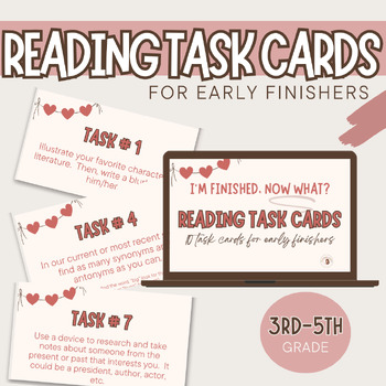 Preview of Reading Task Cards - Digital and Print Passages ELA Review Activities