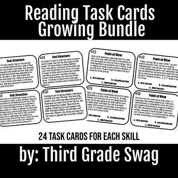 Preview of Reading Task Cards | Growing Bundle