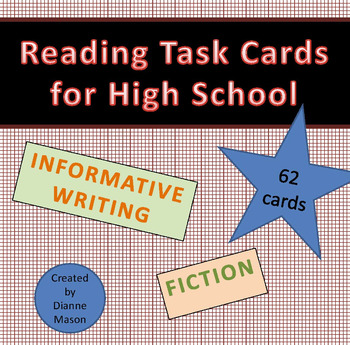 Preview of Reading Task Cards for High School