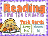 Informational and Literary Text Reading Task Cards for grades 2-4