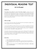 Reading Test (6.4 to 12 yrs)