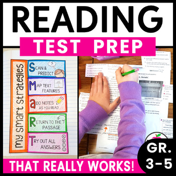 Preview of Reading Test Prep, ELA Test Taking Strategies, Activities for 3rd 4th 5th Grade