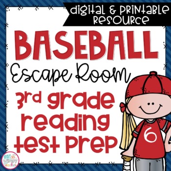 Preview of Reading Test Prep Escape Room Third Grade - Digital and Printable