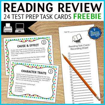 Reading Test Prep Task Cards FREE by The Brighter Rewriter | TpT