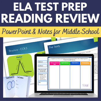Preview of ELA Test Prep Reading Standards Review for Middle School