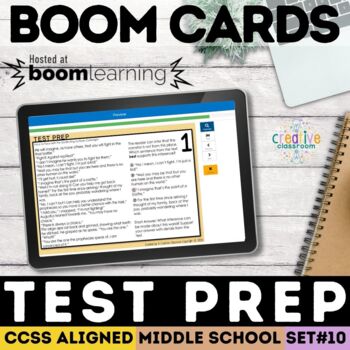 Preview of Reading Test Prep Task Cards | Digital Boom Cards