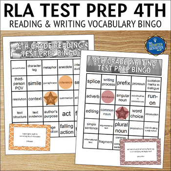 Preview of Reading Writing Test Prep Vocabulary Bingo Games 4th Grade