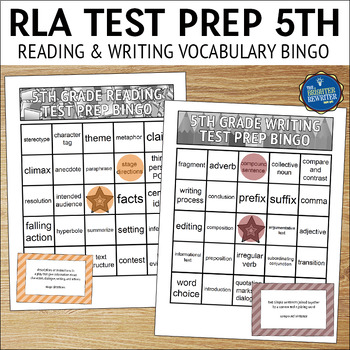 Preview of Reading Writing Test Prep Vocabulary Bingo Games 5th Grade