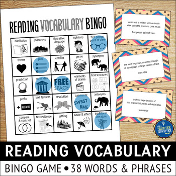 Preview of Reading Test Prep Vocabulary Bingo Game