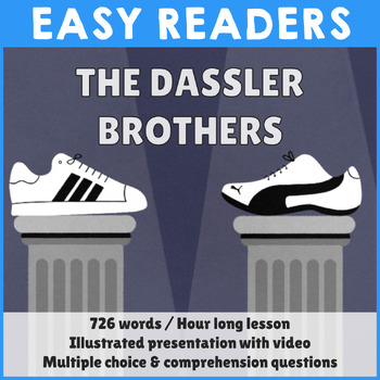 Preview of Reading comprehension - The Dassler Brothers feud - PowerPoint & Worksheet