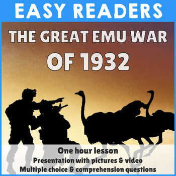 Preview of Reading comprehension - The Great Emu War of 1932 - PowerPoint & Worksheet