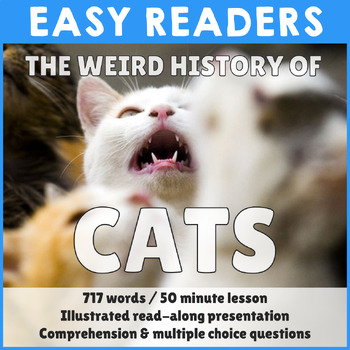 Preview of Reading comprehension - The weird history of cats - PowerPoint & Worksheet