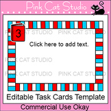 Editable Task Cards Template - Reading Theme