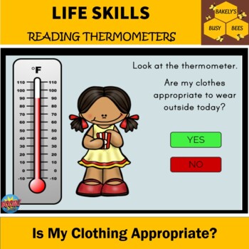 Preview of Reading Thermometers- Appropriate Clothing? Boom Cards