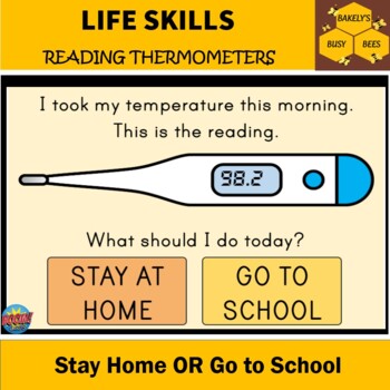 Preview of Reading Thermometers- Life Skills- Boom Cards
