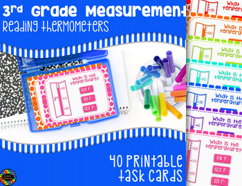 Preview of Reading Thermometers Task Cards
