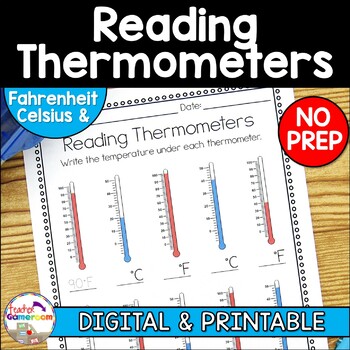 Reading Thermometers Worksheet by Teacher Gameroom | TpT