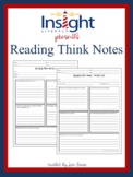 Reading Think Notes for Fiction, Nonfiction, & Poetry