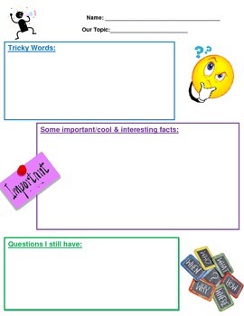 Preview of Reading Thinking Strategies Graphic Organizer