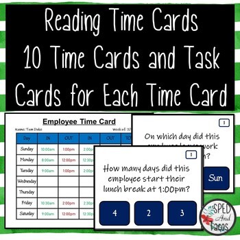 Preview of Reading Time Cards