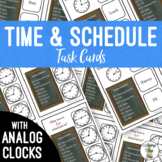 Reading Time & Schedules ANALOG CLOCK Task Cards
