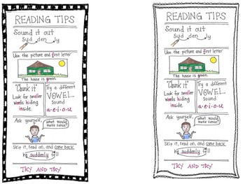 Preview of Bookmarks with Reading Tips!