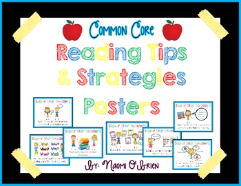 Preview of Reading Tips & Strategies Posters (Meets Common Core Standards)