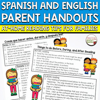 Preview of Reading Tips for Parents Reading At Home Handouts Spanish & English
