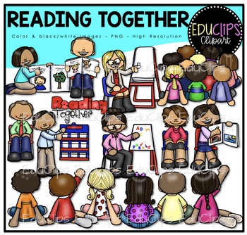 Preview of Reading Together Clip Art Bundle {Educlips Clipart}