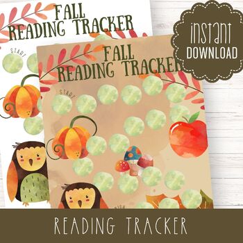 Preview of Reading Tracker Fall Themed * Autumn Leaves Printable Book Minutes Log * Pumpkin