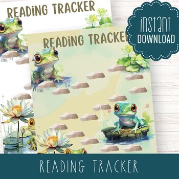 Preview of Reading Tracker Frog Themed * Printable Pond Book Log * Lilypad Reading Minutes