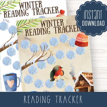 Preview of Reading Tracker Winter Themed * Snow Printable Book Minutes Log * Hot Chocolate