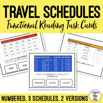 Preview of Reading Travel Schedules Task Cards