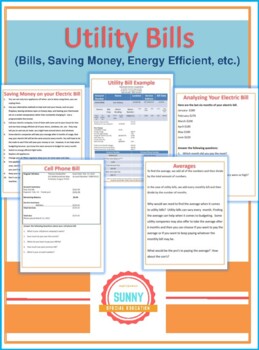 Preview of Reading Utility Bills